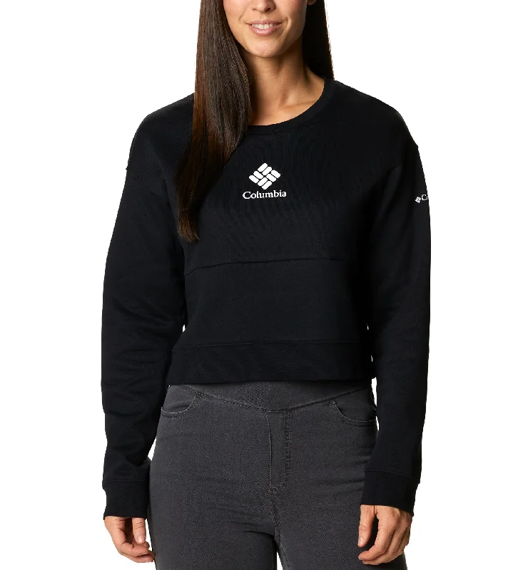 Columbia Womens Trek Cropped Sweatshirt Hoodie with Hem Raw Edge Edgy Unfinished