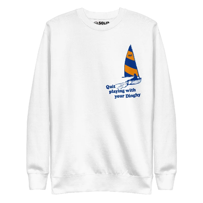 Quit Playing With Your Dinghy Classic Fleece Sweatshirt Hoodie with High-Low Hem Asymmetrical Trendy Quit Playing With Your Dinghy Classic Fleece Sweatshirt Hoodie with High-Low Hem Asymmetrical Trendy