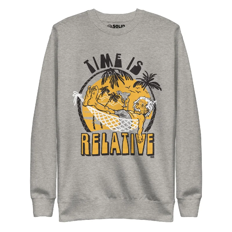 Time Is Relative Classic Fleece Sweatshirt Hoodie with Pocket Utility Practical