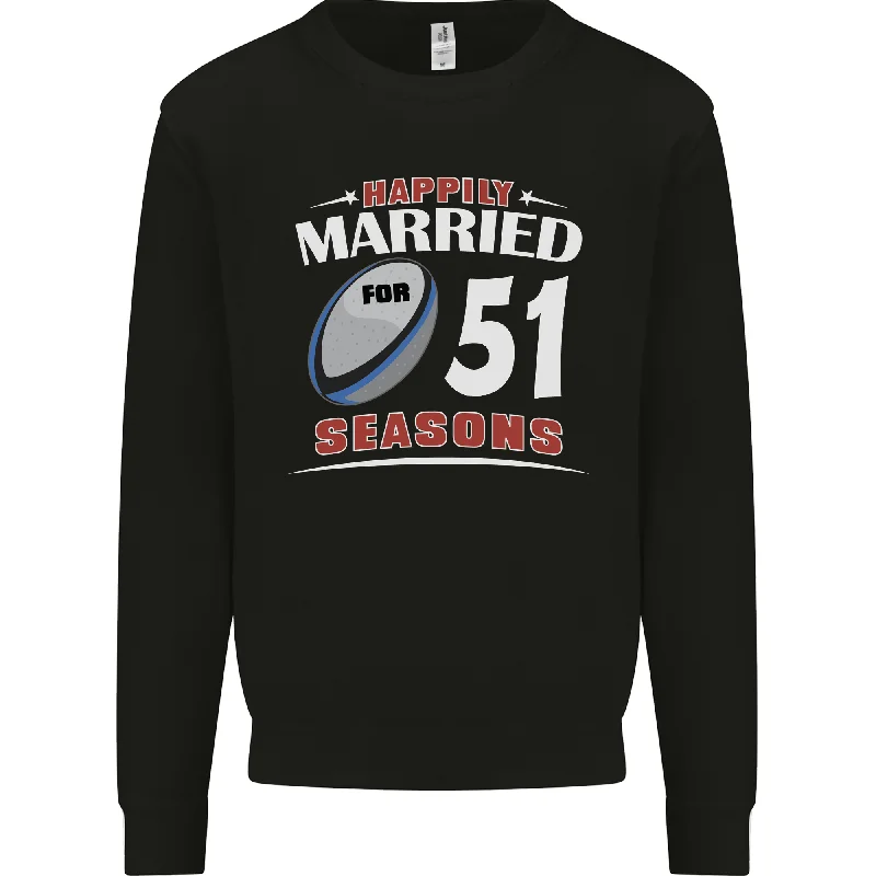 51 Year Wedding Anniversary 51st Rugby Mens Sweatshirt Jumper Hoodie with Logo Branding Identity 51 Year Wedding Anniversary 51st Rugby Mens Sweatshirt Jumper Hoodie with Logo Branding Identity