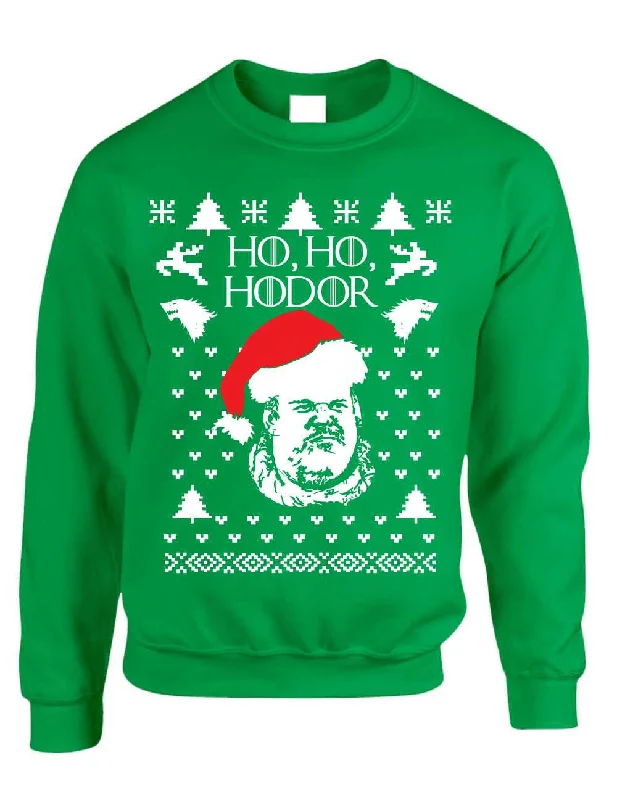 Adult Crewneck Sweatshirt Ho Ho Hodor Ugly Christmas Sweater Hoodie with Gradient Ombre Colorful Adult Crewneck Sweatshirt Ho Ho Hodor Ugly Christmas Sweater Hoodie with Gradient Ombre Colorful