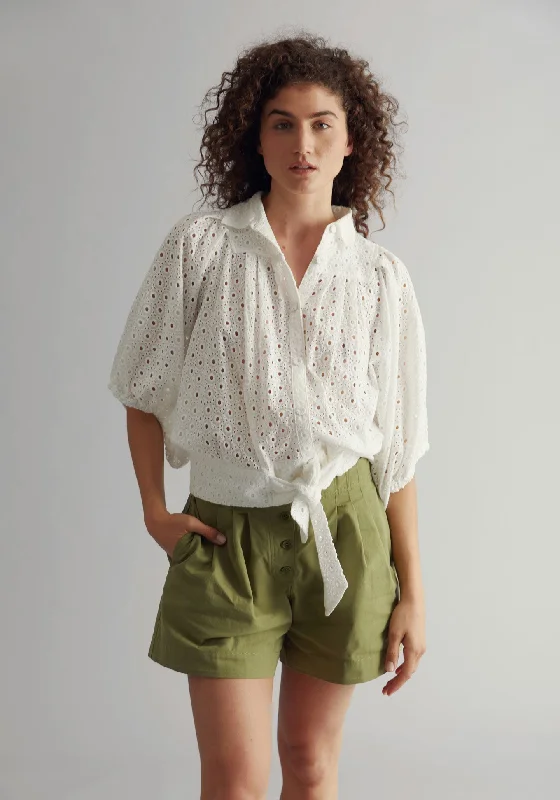 Magic Organic Cotton Blouse Off White Versatile Layering Blouse
