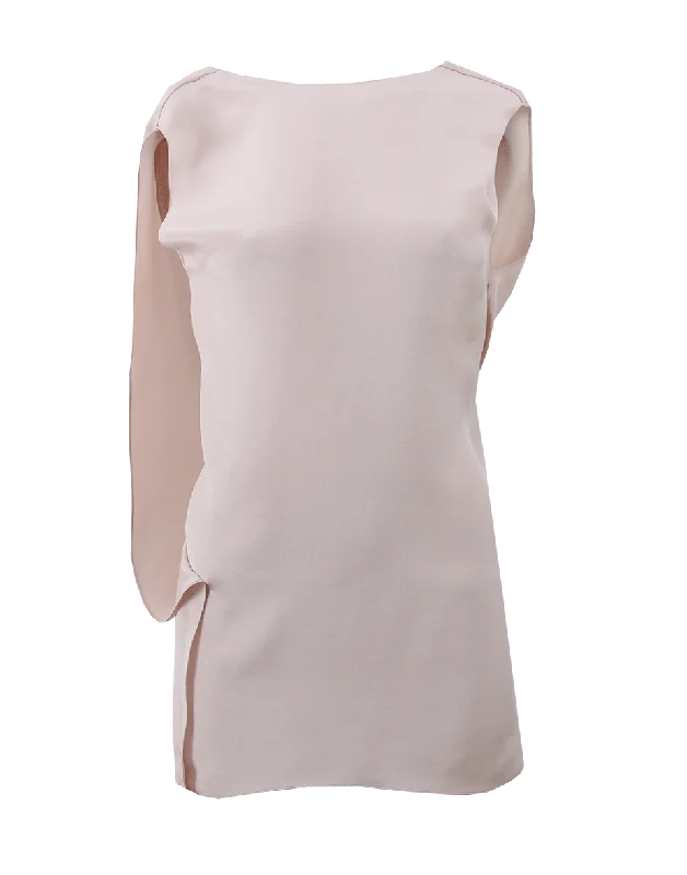 Draped Back Blouse Floral Chiffon Blouse
