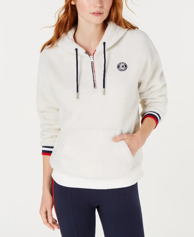Tommy Hilfiger Sport Fleece Half Zip Hoodie Hoodie with Hidden Zipper Minimalist Clean Tommy Hilfiger Sport Fleece Half Zip Hoodie Hoodie with Hidden Zipper Minimalist Clean