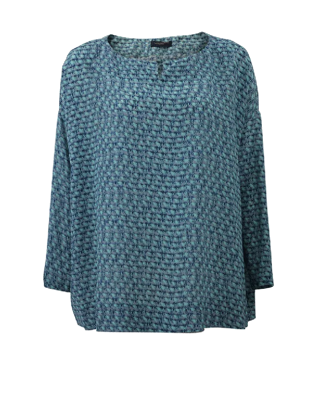 Flowy Print Blouse Peter Pan Collar Blouse