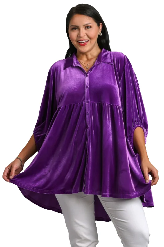 Umgee Velvet Boho Oversized Top Peplum Babydoll Tunic Shirt Tiered Velour Blouse Textured Cotton Blouse Umgee Velvet Boho Oversized Top Peplum Babydoll Tunic Shirt Tiered Velour Blouse Textured Cotton Blouse
