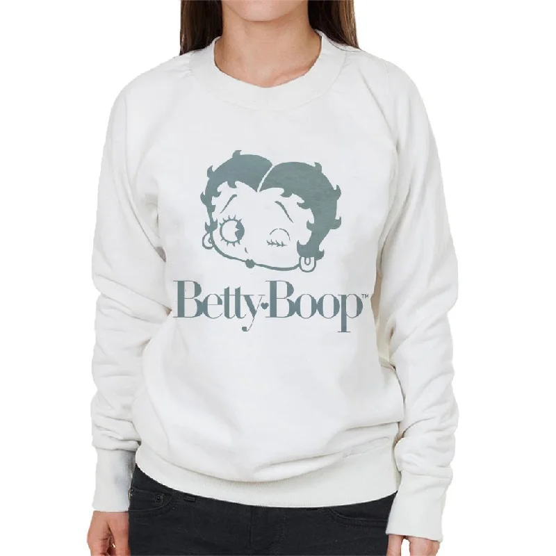 Betty Boop Friendly Wink Women's Sweatshirt Hoodie with Half-Zip Sporty Casual