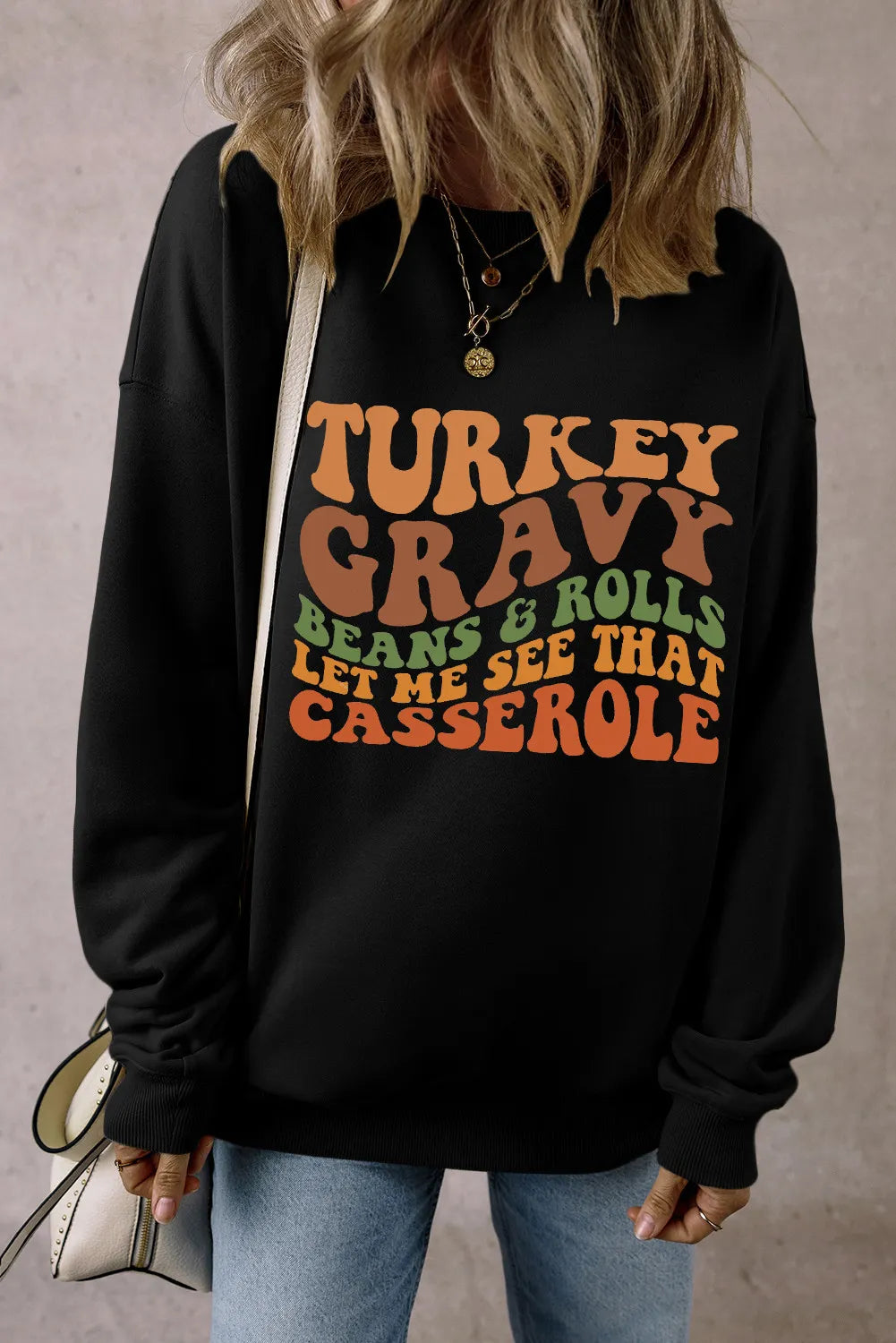 Turkey Gravy Casserole Long Sleeve Women's Graphic Sweatshirt Hoodie with Drawstring Waist Adjustable Fitted Turkey Gravy Casserole Long Sleeve Women's Graphic Sweatshirt Hoodie with Drawstring Waist Adjustable Fitted
