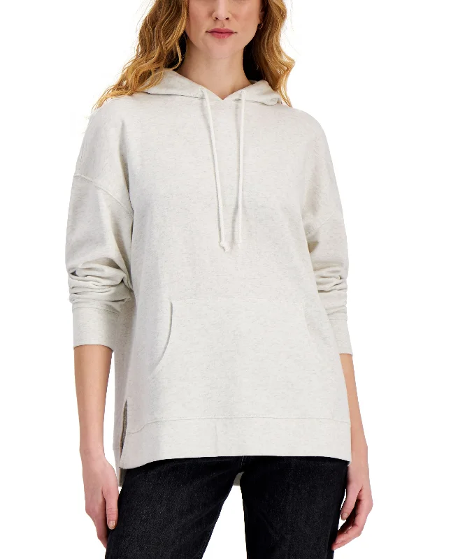 Style & Co Heathered Oversized Hoodie Zip Hoodie Drawstring Kangaroo Pocket