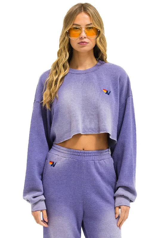 ESSENTIAL CROPPED CREW SWEATSHIRT RELAXED - FADED GRAPE Hoodie with Longline Fit Extended Stylish ESSENTIAL CROPPED CREW SWEATSHIRT RELAXED - FADED GRAPE Hoodie with Longline Fit Extended Stylish