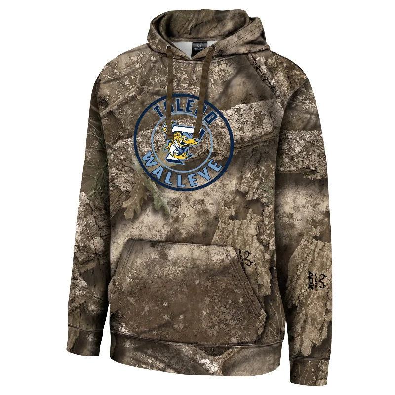 Toledo Walleye Realtree APX Hoodie Hoodie with Tied Waist Feminine Flattering