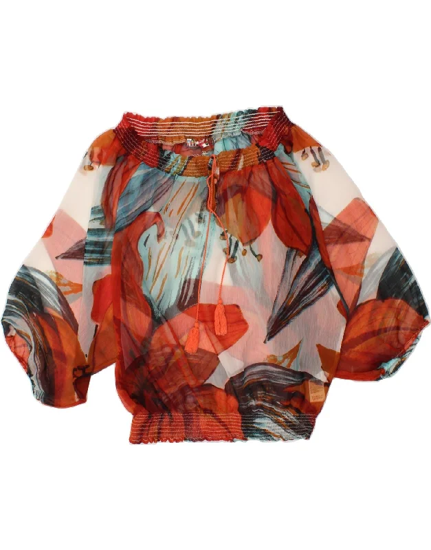 DESIGUAL Womens Long Sleeve Blouse Top UK 18 XL Multicoloured Colourblock Soft Knit Blouse
