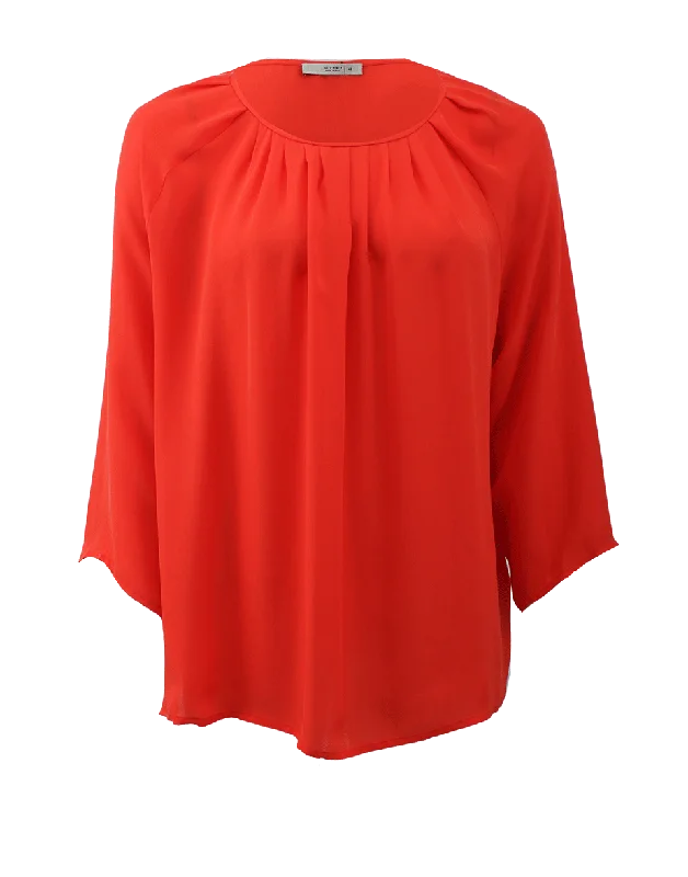 Boxy Blouse Silky Draped Blouse