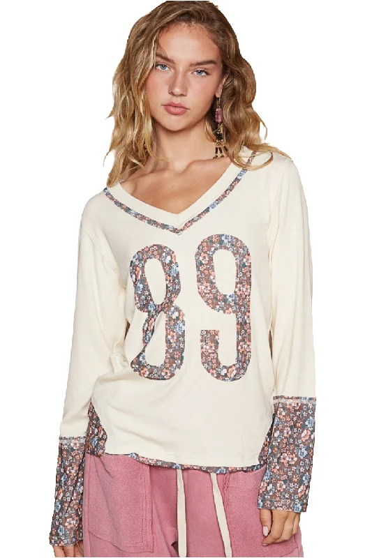 POL Patchwork 89 Hobo Retro Floral Raw Seam Blouse Rib Knit Top Hippie Boho Shirt Silky Draped Blouse POL Patchwork 89 Hobo Retro Floral Raw Seam Blouse Rib Knit Top Hippie Boho Shirt Silky Draped Blouse