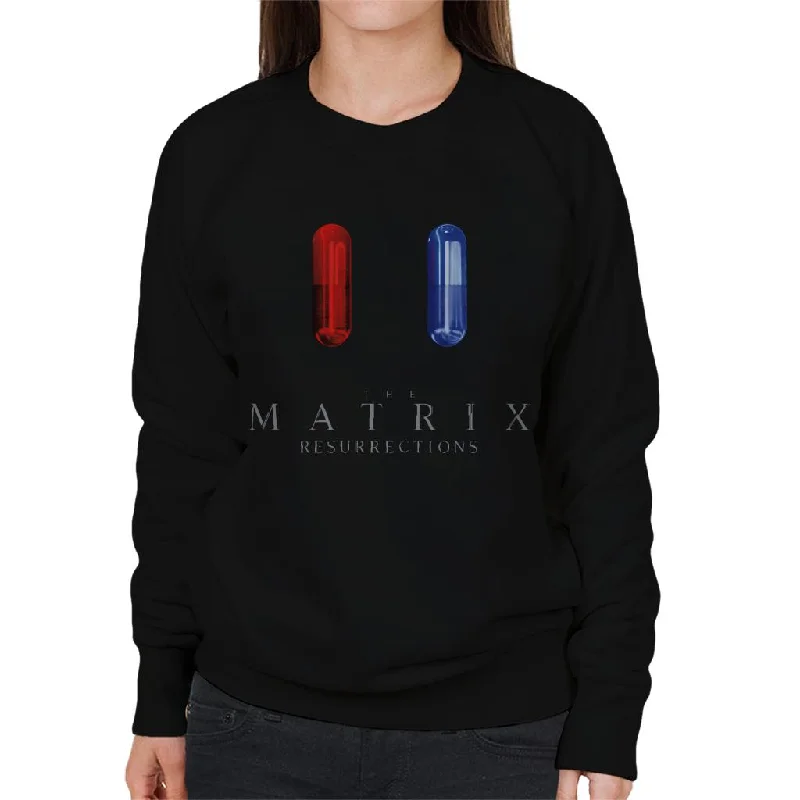 The Matrix Resurrections Blue Or Red Pill Women's Sweatshirt Hoodie with Side Slits Relaxed Casual The Matrix Resurrections Blue Or Red Pill Women's Sweatshirt Hoodie with Side Slits Relaxed Casual