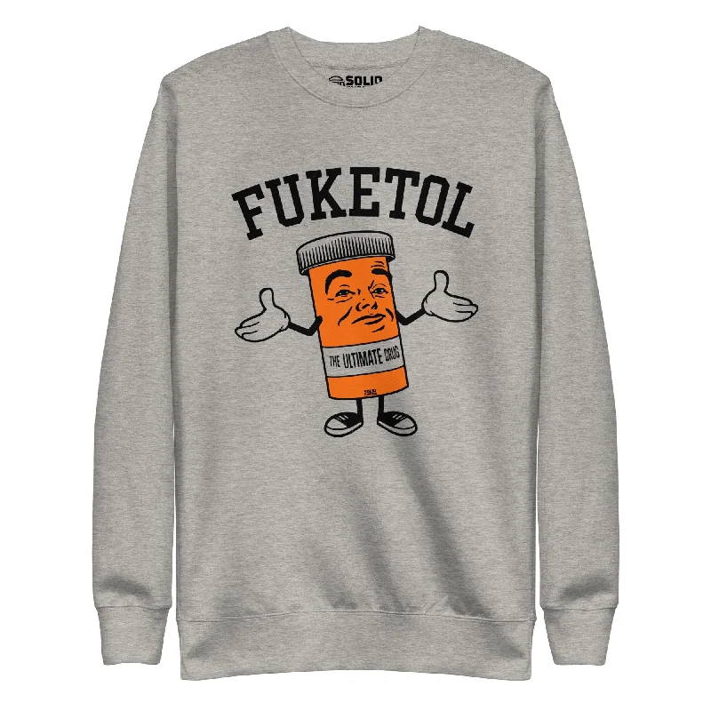 Fuketol Classic Fleece Sweatshirt Hoodie with Tie-Dye Psychedelic Retro