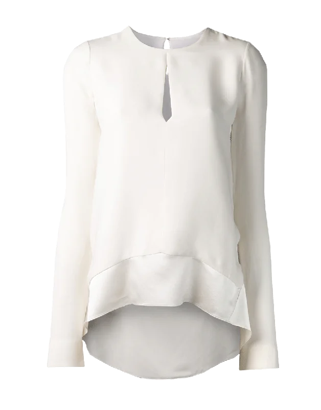 Crewneck Blouse Feminine Pastel Blouse