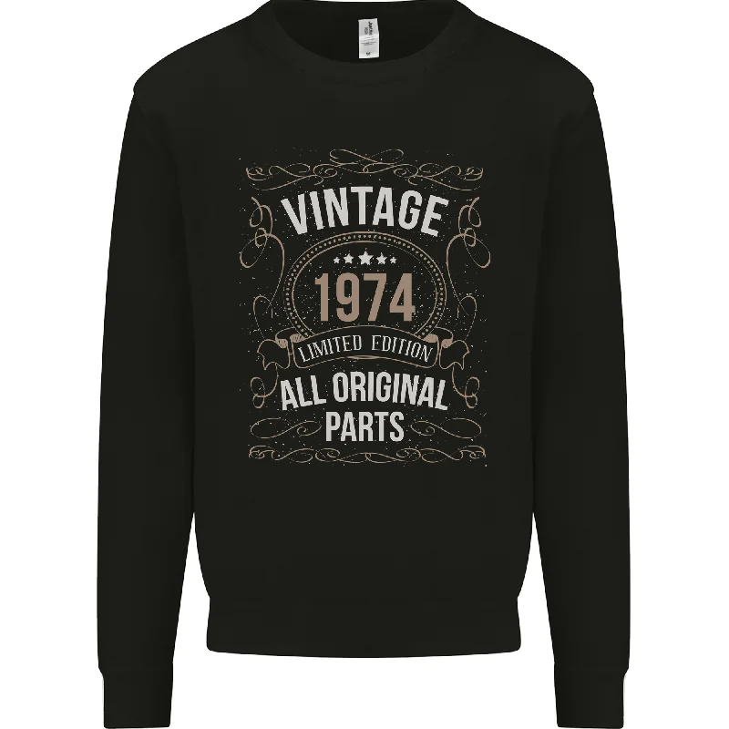 50th Birthday Limited Edition 1974 Mens Sweatshirt Jumper Hoodie with Cropped Fit Short Trendy 50th Birthday Limited Edition 1974 Mens Sweatshirt Jumper Hoodie with Cropped Fit Short Trendy