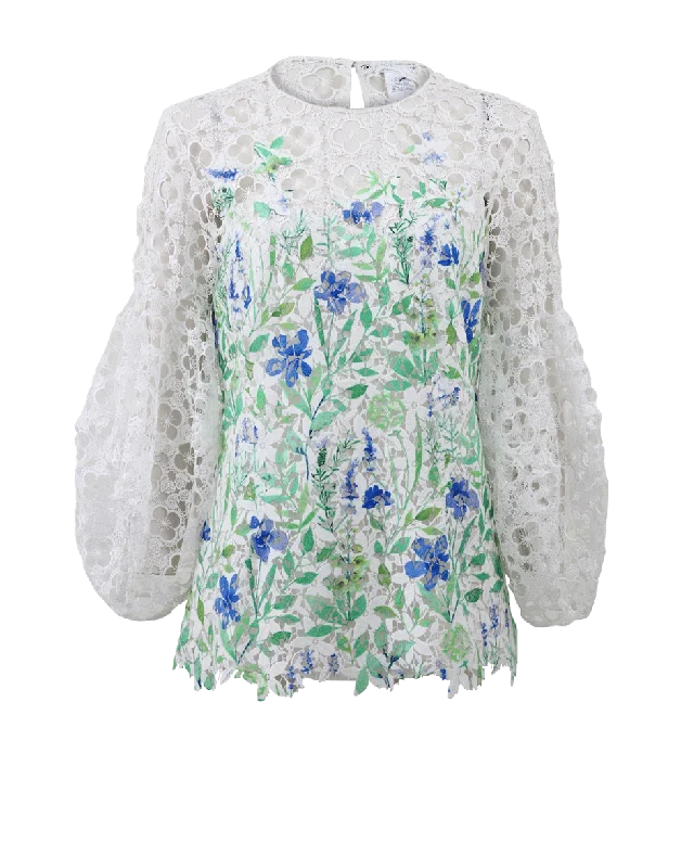 Lined Floral Blouse Elegant Silk Blouse