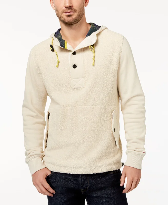 Tommy Hilfiger Mens Hillard Hoodie Hoodie with Rolled Sleeves Casual Relaxed