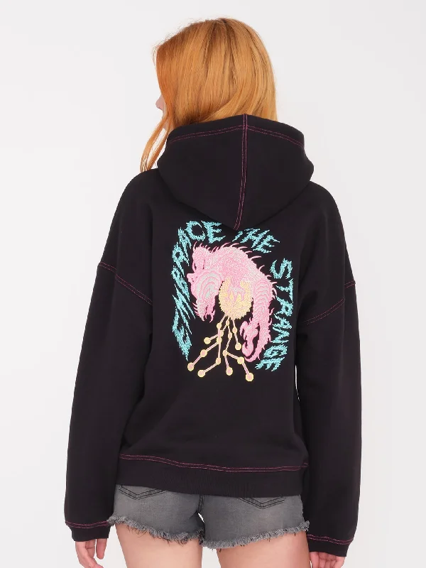Tetsunori Hoodie - BLACK Hoodie with Patch Decorative Personalized