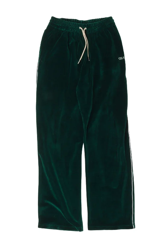 Velour Track Pants Comfortable Pleated Pants