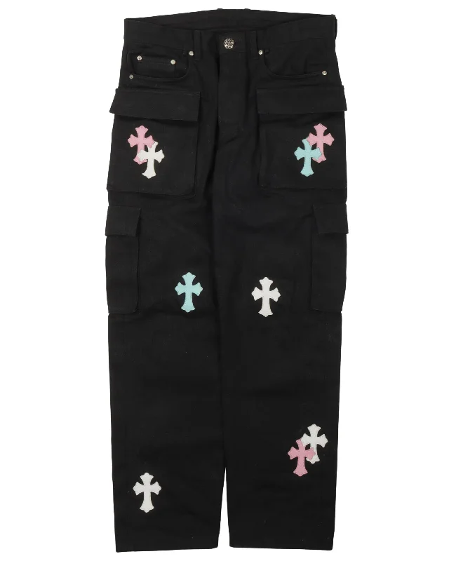 9 Pocket Denim Cargo Pants Classic Straight-Leg Pants