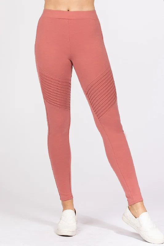 Pintuck Detail Ponte Pants Lightweight Jogger Pants