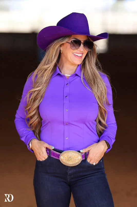 SWAY PURPLE PERFORMANCE RODEO SHIRT Jersey Fabric Tulle Fabric Batik Fabric