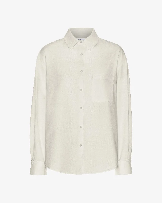 Organic Oversized Shirt - Ivory White Plaid T-Shirt Polka Dot Checkered