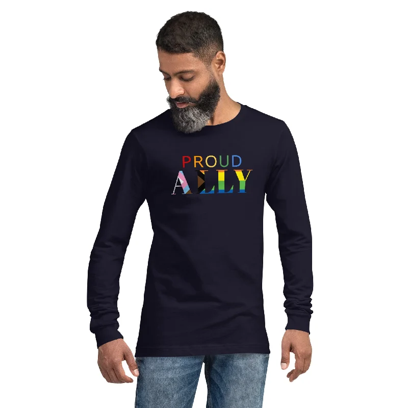 Proud Ally Long Sleeve Tee Houndstooth Herringbone Solid