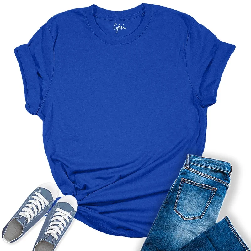 Womens Royal Blue T Shirts Premium Casual Short Sleeve Shirts Oversized Tops Print Jacquard Patchwork Womens Royal Blue T Shirts Premium Casual Short Sleeve Shirts Oversized Tops Print Jacquard Patchwork