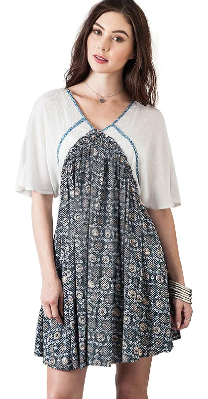 Angel Sleeve Day Dress, Ivory