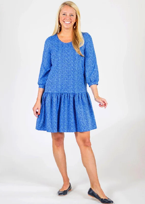 Bridget Dress - Cheetah Blue/Navy