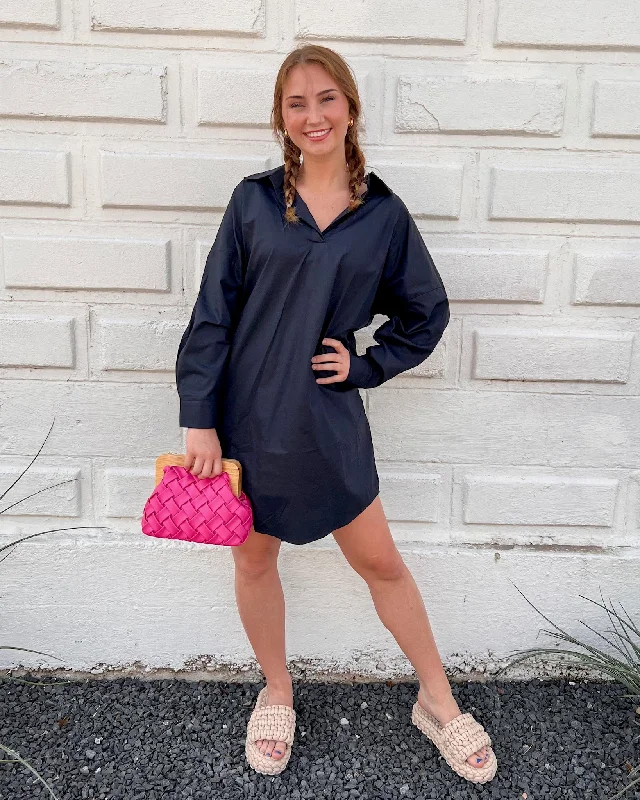 Preppy Star Back Dress, Navy