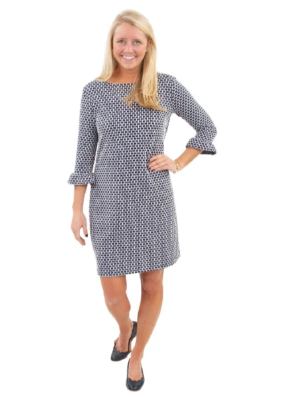 Dockside Dress 3/4 Sleeve - Navy Hourglass