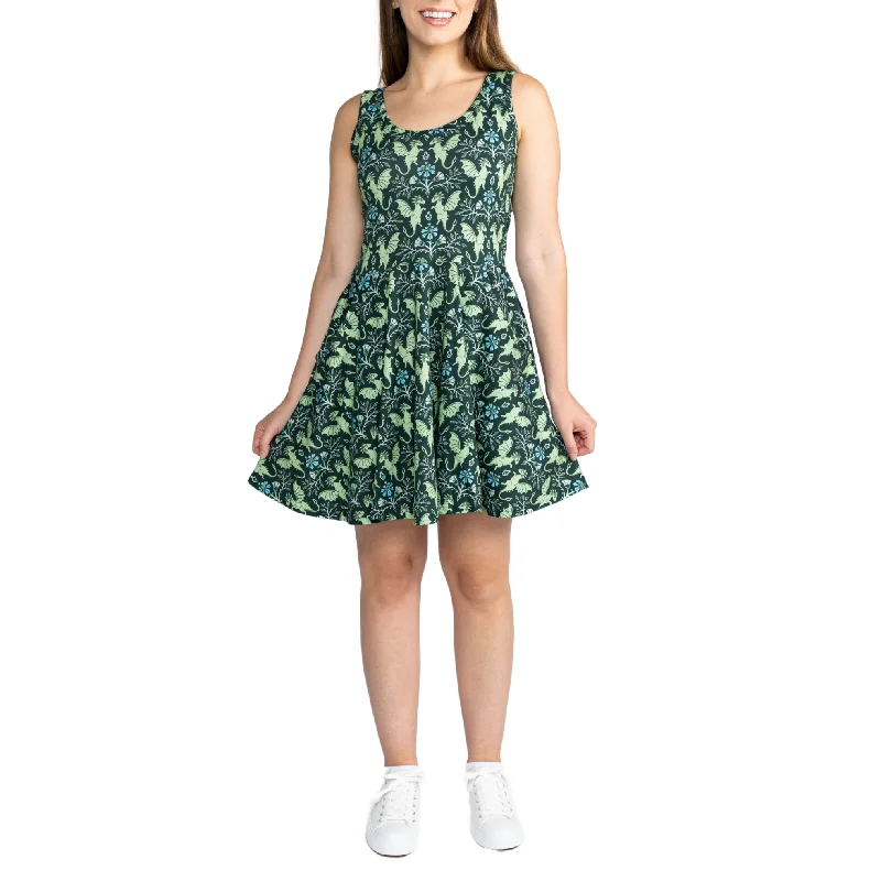 Dragons Damask Skater Dress