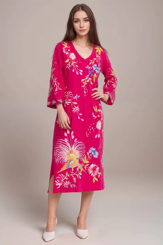 Johnny Was Pink Julie Kimono Sleeve Tee Dress R32423-E