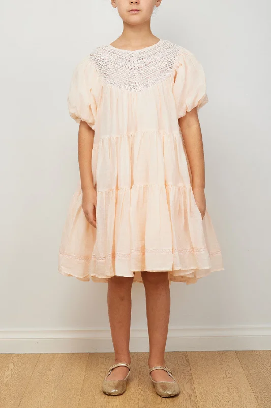 PETITE AMALIE PEACH CRISSY LACE DRESS