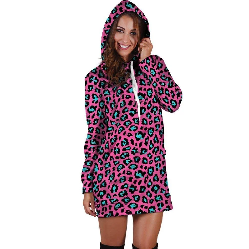 Pink Cheetah Hoodie Dress