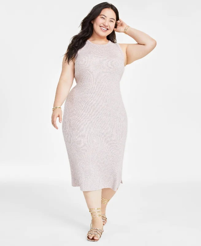 Plus Size Ribbed Sweater Dress