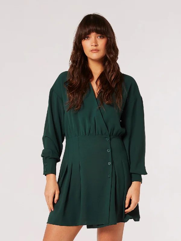 Apricot Collared Shirt Mini Dress Comfortable Bodycon Mini Dress