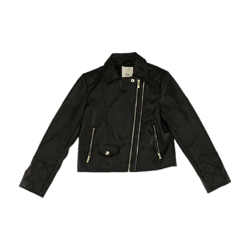 Black Solid Faux Leather Jacket Denim Jacket Leather Jacket Suede Jacket