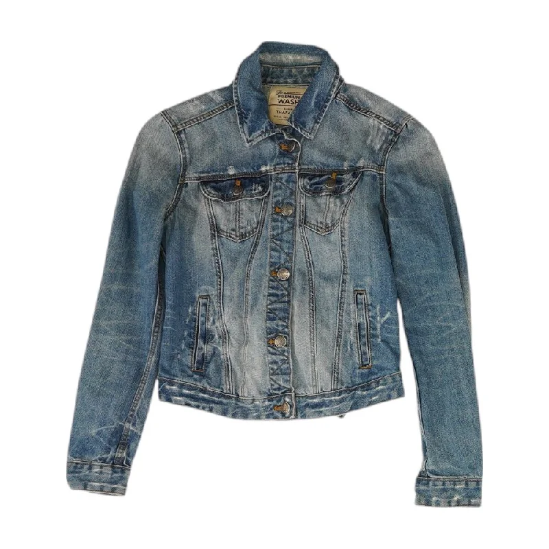 Blue Solid Denim Jacket Striped Jacket Polka Dot Jacket Floral Jacket