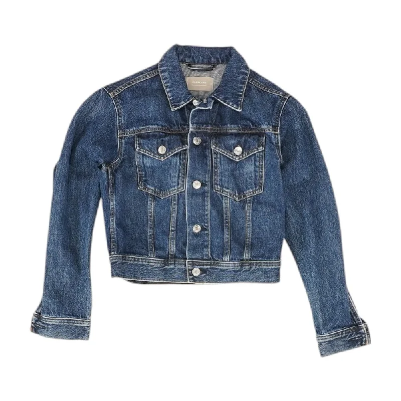 Blue Solid Denim Jacket Trench Coat Raincoat Waterproof Jacket
