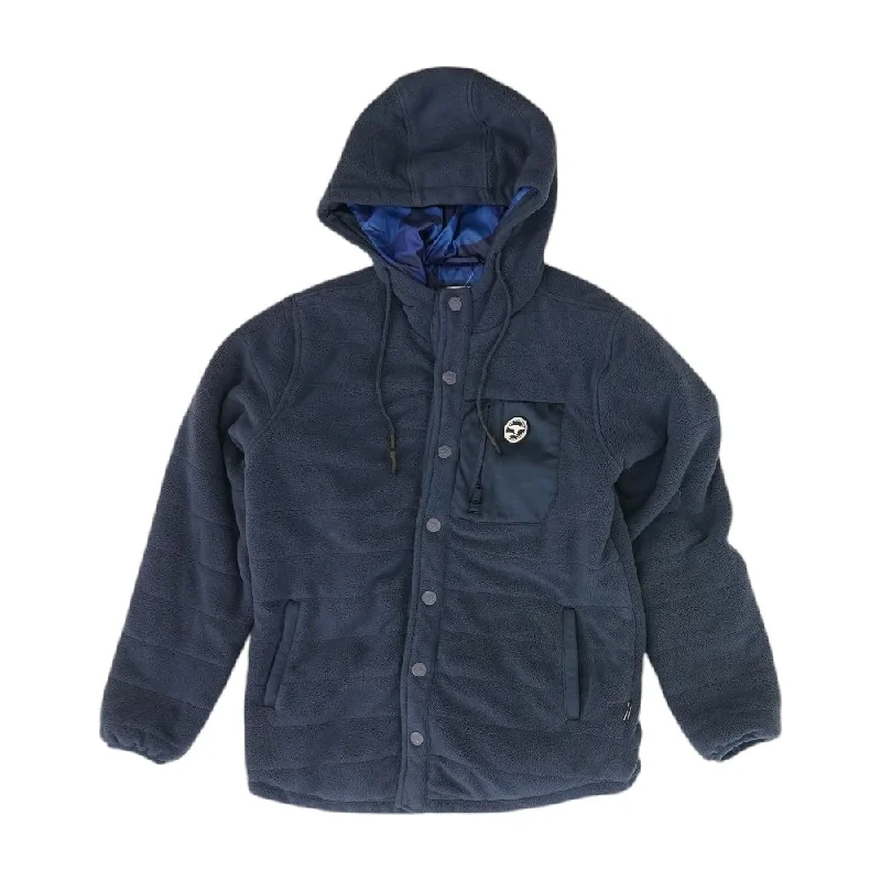Blue Solid Jacket Welt Pockets Slit Pockets Flap Pockets