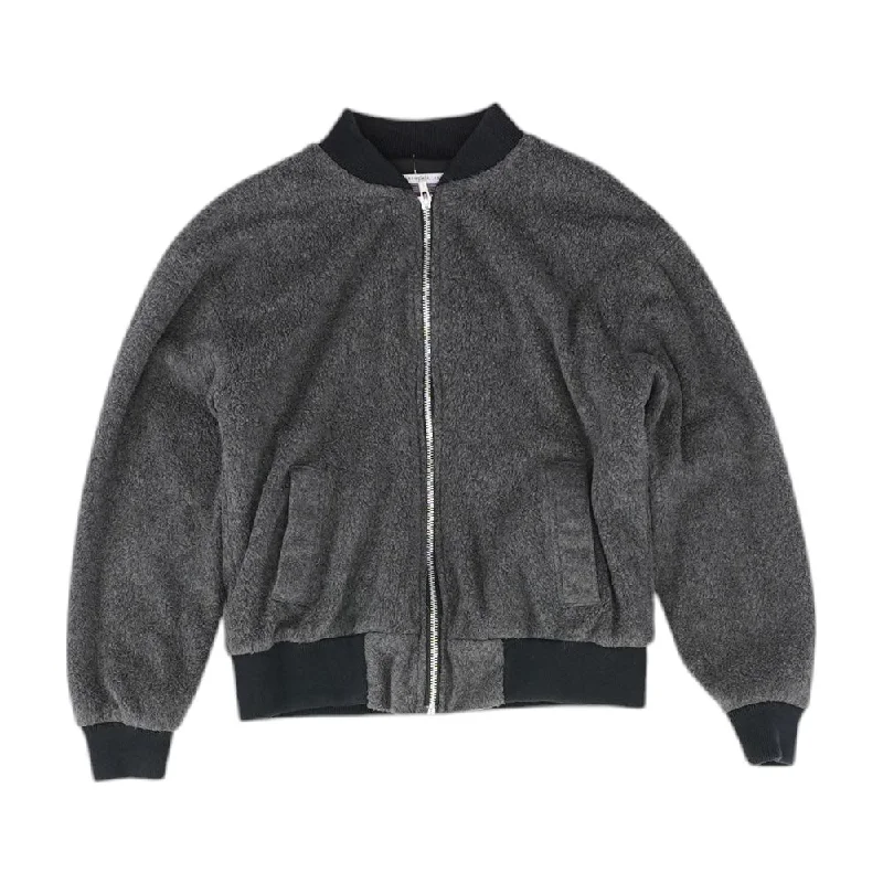 Gray Solid Lightweight Jacket Knit Jacket Woven Jacket Fleece Jacket