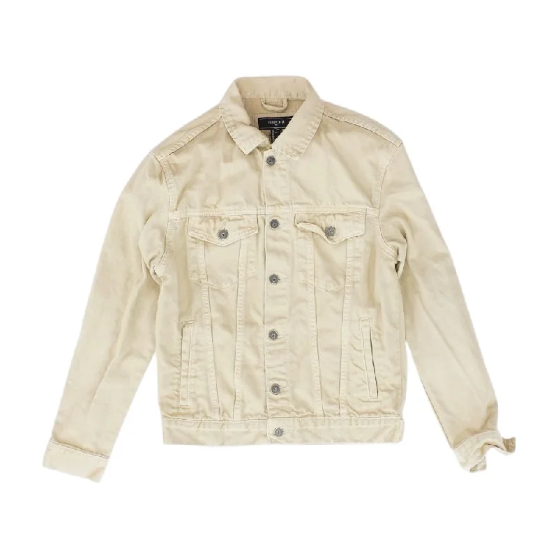 Khaki Solid Denim Jacket Faux Fur Jacket Real Fur Jacket Shearling Jacket