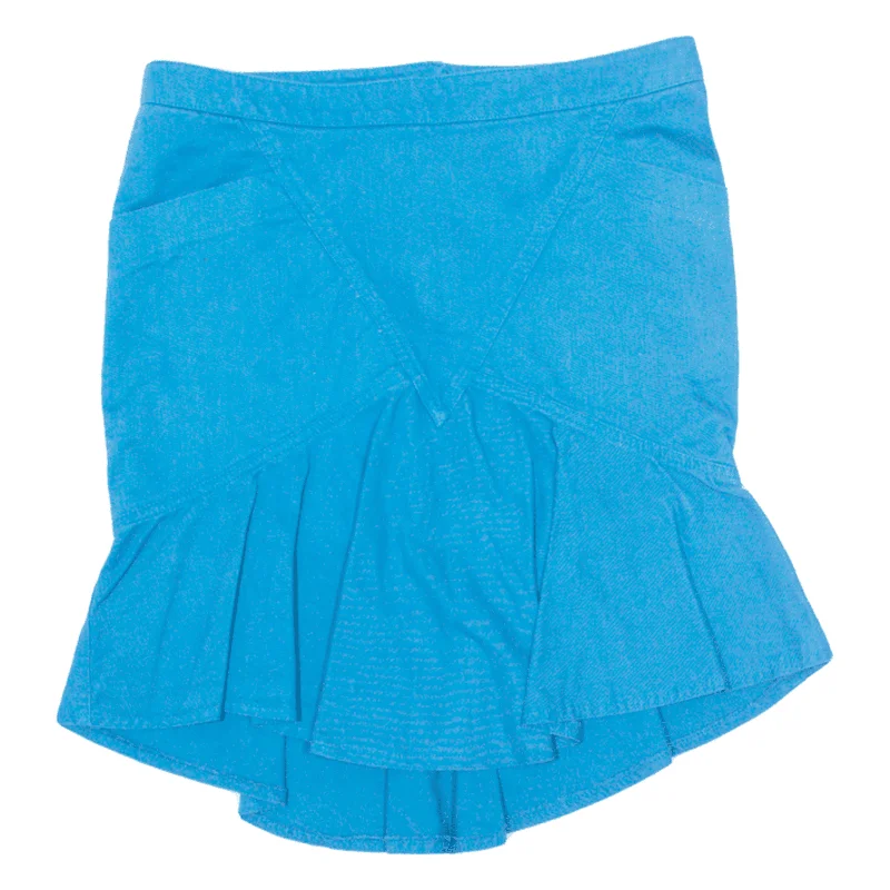 ARMANI Mermaid Knee Length Pleated Skirt Blue Womens UK 12 vintage skirt charm