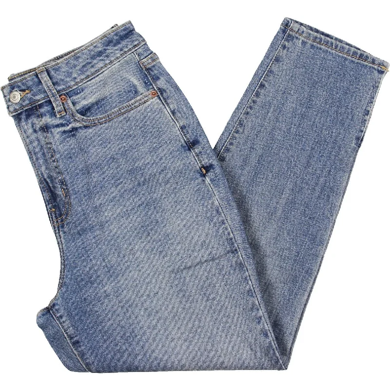 Petites Womens High-Rise Stretch Straight Leg Jeans Trendy Bootcut High-Waisted Jeans